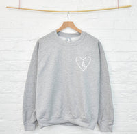 Monogram Heart Initial Personalised Sweatshirt Jumper