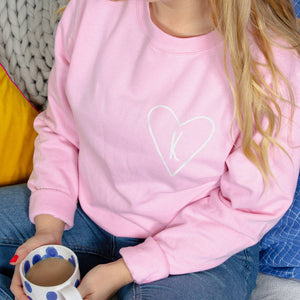 Monogram Heart Initial Personalised Sweatshirt Jumper