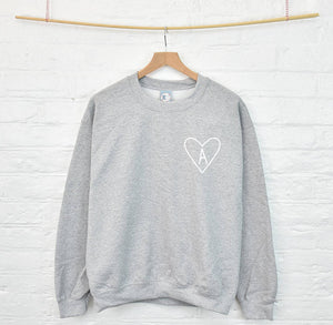 Monogram Heart Initial Personalised Sweatshirt Jumper