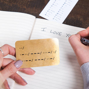 Morse Code I Love You Reveal Wallet Card Keepsake