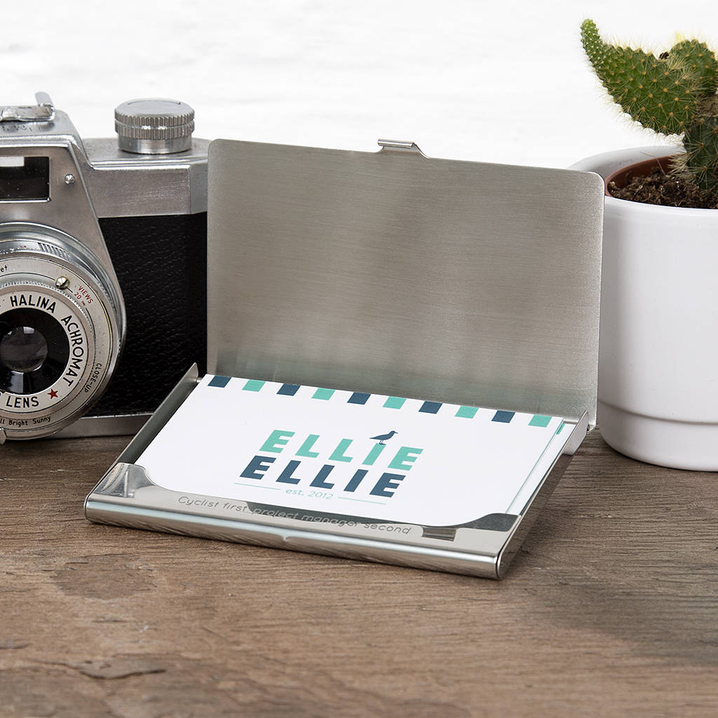 Morse Code Personalised Initial Business Card Holder