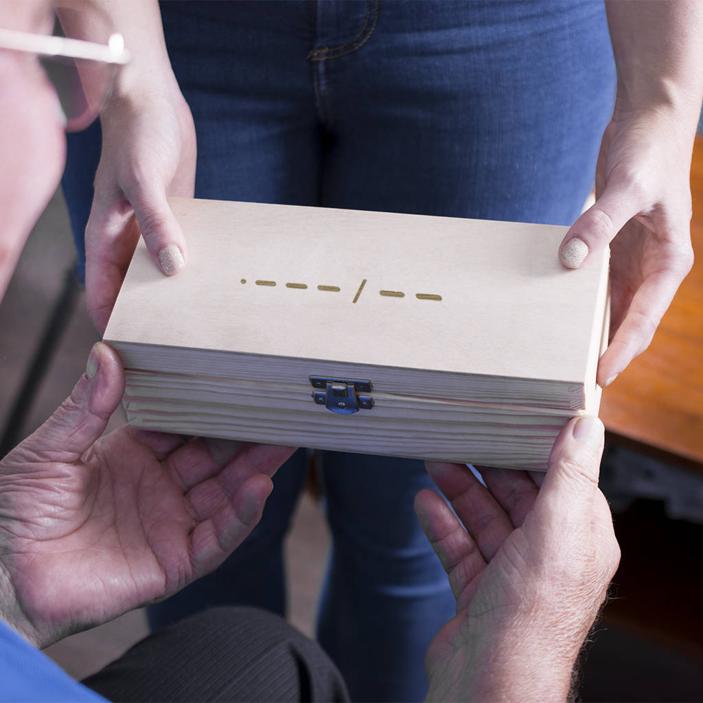 Morse Code Personalised Initial Wooden Watch Box Ellie Ellie