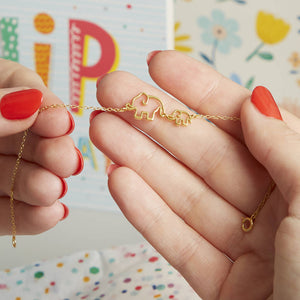 Mummy & Me Gold Plated Elephant Bracelet