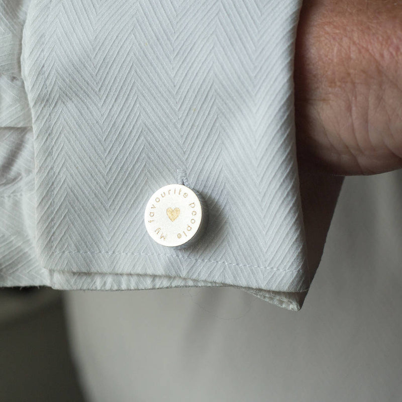 My Favourite People Call Me Grandpa' Circle Cufflinks