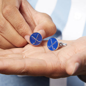 Navy Mens Golf Club Cufflinks