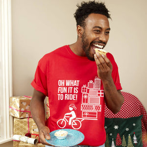 Oh What Fun It Is To Ride Bicycle Christmas T-Shirt