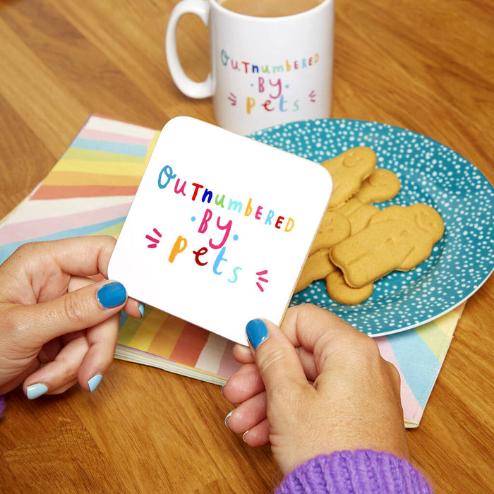 'Outnumbered By Pets Coaster
