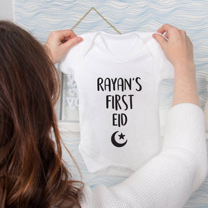 Personalised Baby's 'My First Eid' Baby Grow