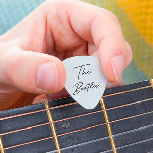 Personalised Band Name Guitar Plectrum / Pick Keyring