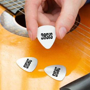 Personalised Band Name Guitar Plectrum / Pick Keyring