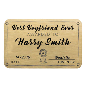 Personalised Best Boyfriend Ever Wallet Card