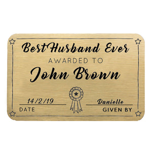 Personalised Best Husband Ever Wallet Card