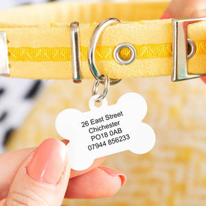 Personalised Bone White Spot Dog ID Tag