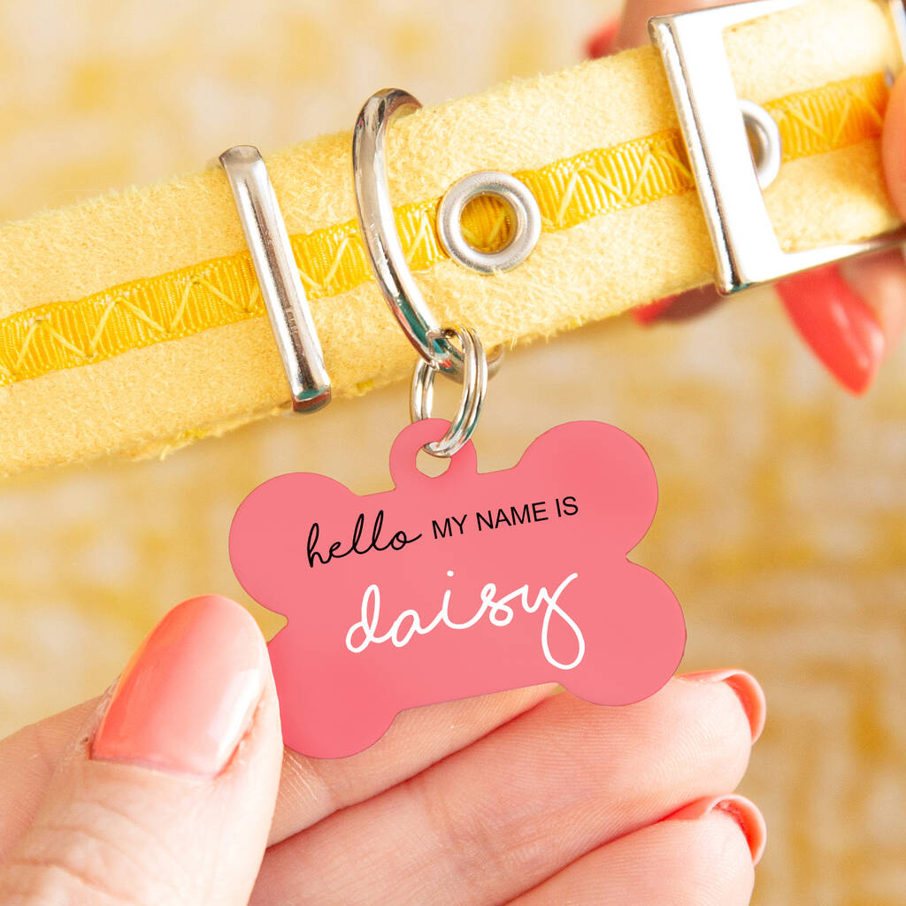Personalised dog shop collar tags