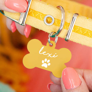 Personalised Bone Paw Print Dog ID Tag