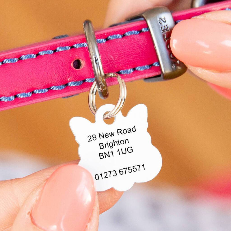 Personalised Cat Face Inital Cat ID Tag