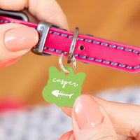 Personalised Cat Face Fish Bone Cat ID Tag