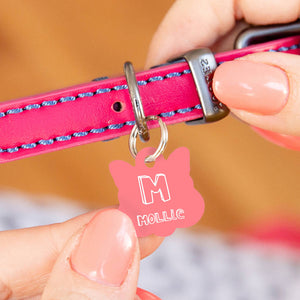 Personalised Cat Face Inital Cat ID Tag
