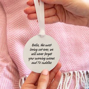 Personalised 'Forever Leaving Paw Prints In Our Hearts' Cat Breed Remembrance Keepsake Decoration