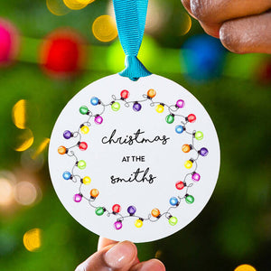 Personalised 'Christmas At The' Bright Tree Decoration