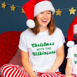 Personalised 'Christmas With The…' Couples Pyjamas Set