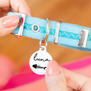 Personalised Circle Fish Bone Pet ID Tag