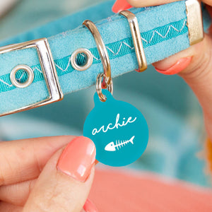 Personalised Circle Fish Bone Pet ID Tag