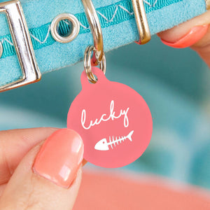 Personalised Circle Fish Bone Pet ID Tag