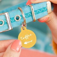Personalised Circle Fish Bone Pet ID Tag