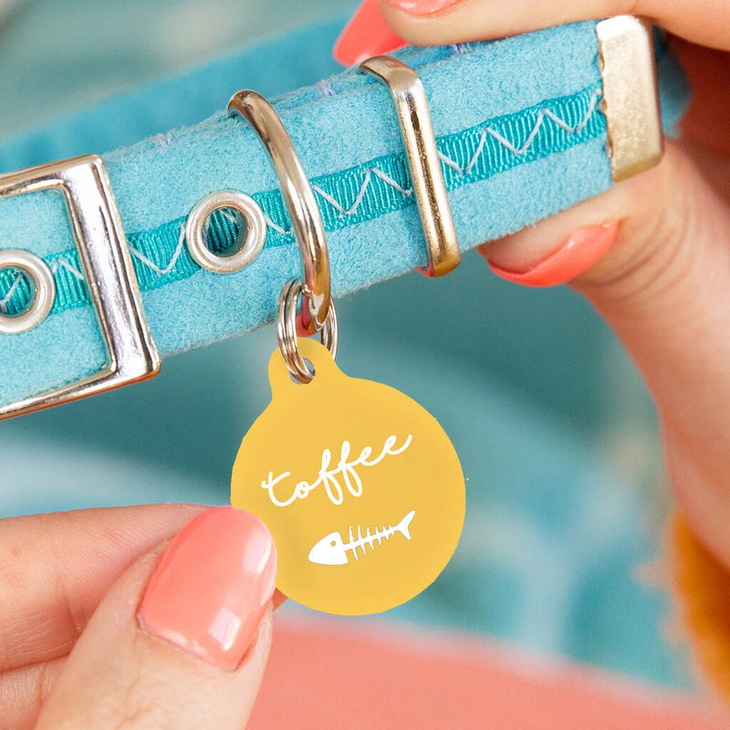 Personalised Circle Fish Bone Pet ID Tag