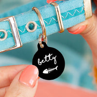 Personalised Circle Fish Bone Pet ID Tag