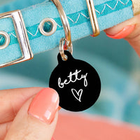 Personalised Circle Heart Pet ID Tag