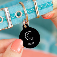 Personalised Circle Inital Pet ID Tag