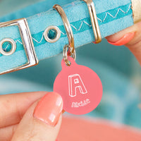 Personalised Circle Inital Pet ID Tag