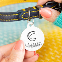 Personalised Circle Inital Pet ID Tag