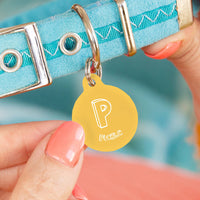 Personalised Circle Inital Pet ID Tag