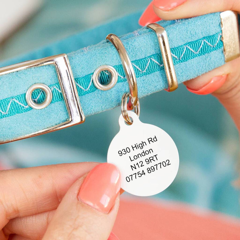 Personalised Circle Black Spot Pet ID Tag