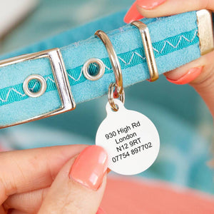 Personalised Circle Black Spot Pet ID Tag