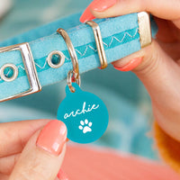 Personalised Circle Paw Print Pet ID Tag