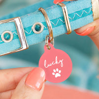 Personalised Circle Paw Print Pet ID Tag