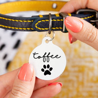 Personalised Circle Paw Print Pet ID Tag
