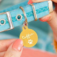 Personalised Circle Paw Print Pet ID Tag