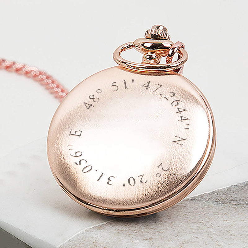 Personalised Coordinates Pocket Watch