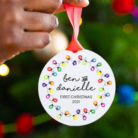 Couples First Christmas Personalised Christmas Tree Decoration Bauble