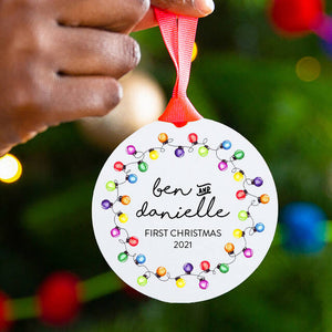 Personalised Couples First Christmas Tree Decoration