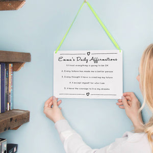 Personalised Daily Affirmations Wall Hanging Sign
