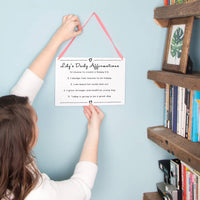 Personalised Daily Affirmations Wall Hanging Sign