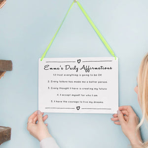 Personalised Daily Affirmations Wall Hanging Sign