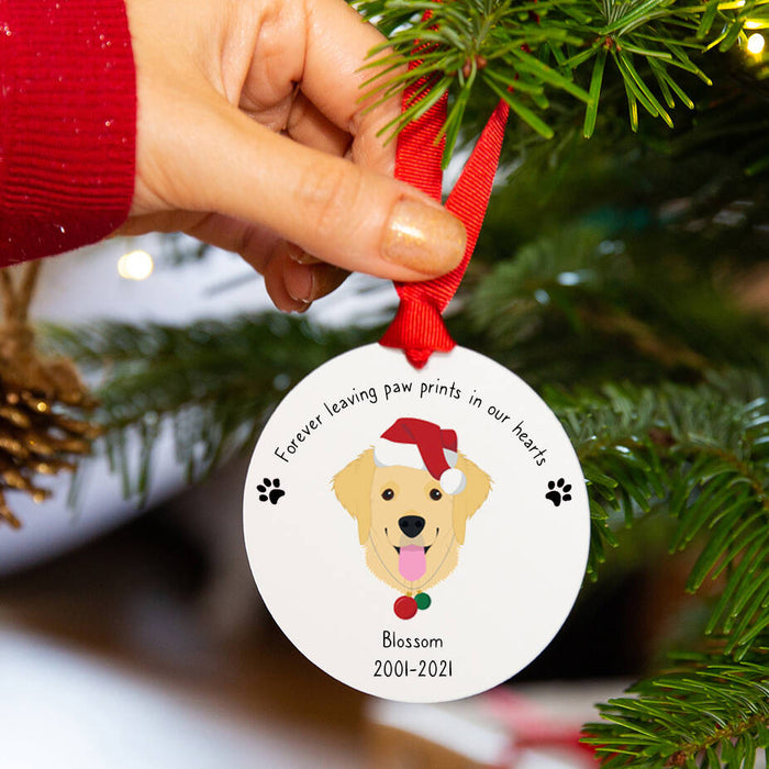 Personalised Remembrance Dog Breed Christmas Decoration