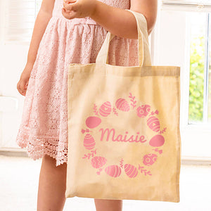 Personalised Easter Wreath Egg Hunt Bag